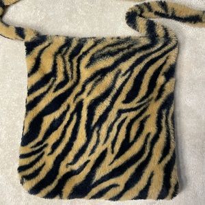 Leopard Print Plush Faux Fur Tote